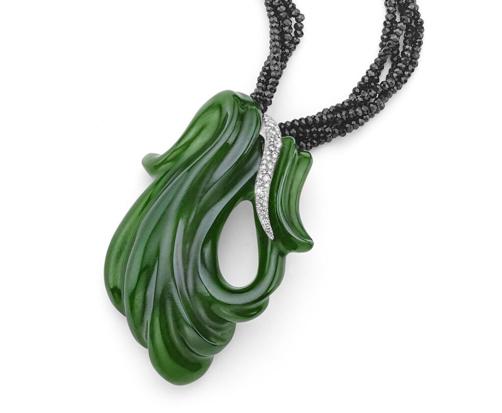 Mossy River Jade Necklace Pendant Awarded