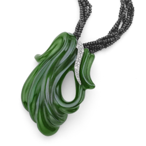 Mossy River Jade Necklace Pendant Awarded
