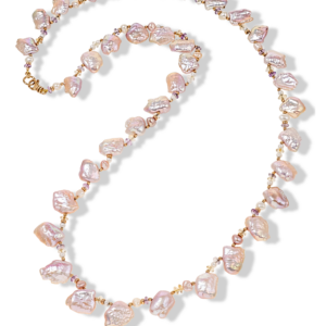 Pink Peony Pearl Necklace