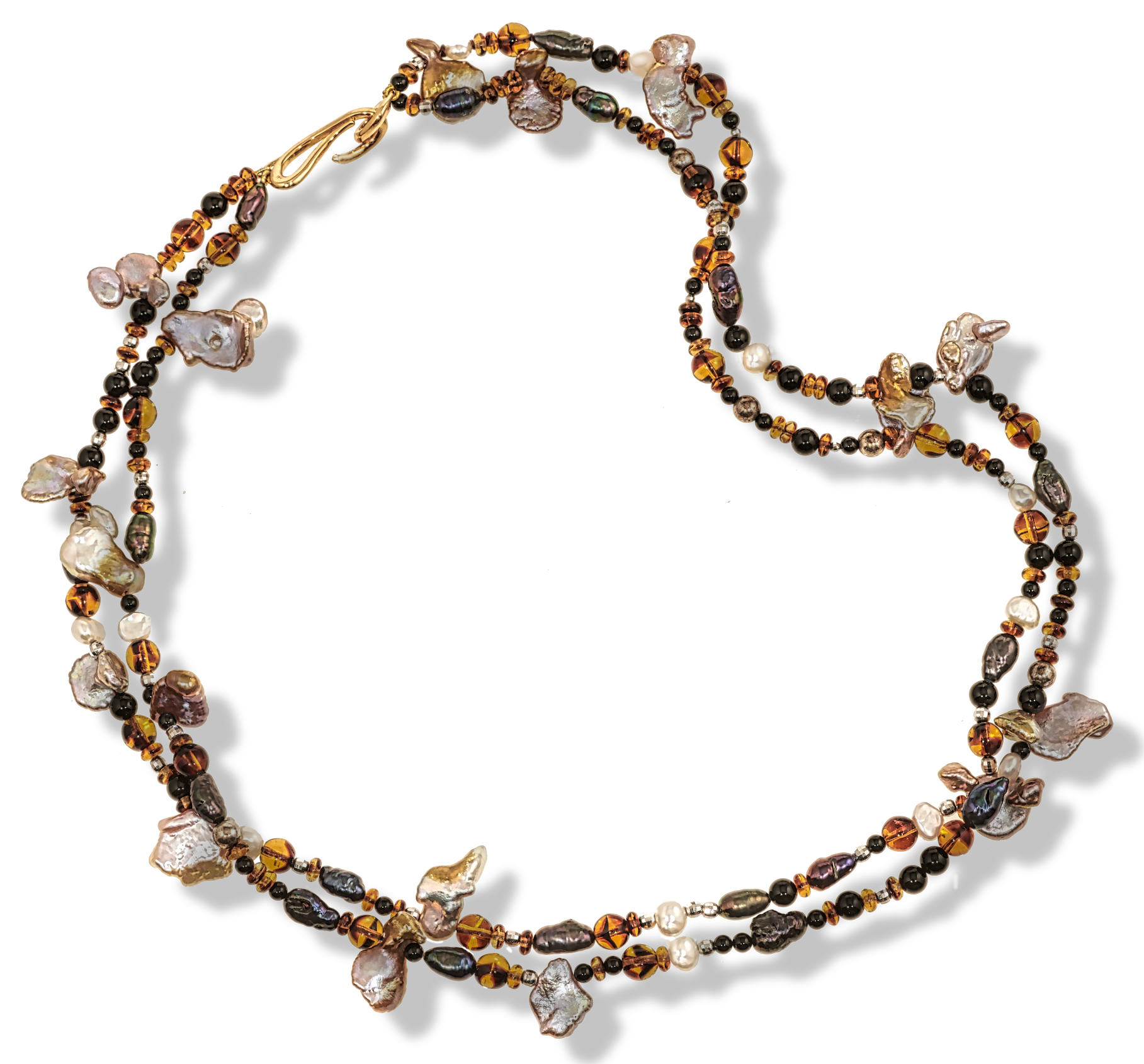 Sirens Song Keshi Pearl Onyx Necklace