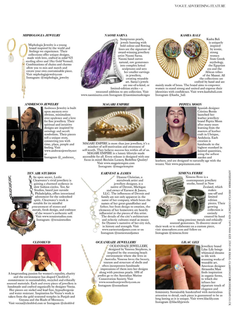 British VOGUE Jewellery Designer Profile