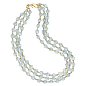 Blue Melody Necklace Blue Topaz 18K Yellow Gold and Pearls Naomi Sarna