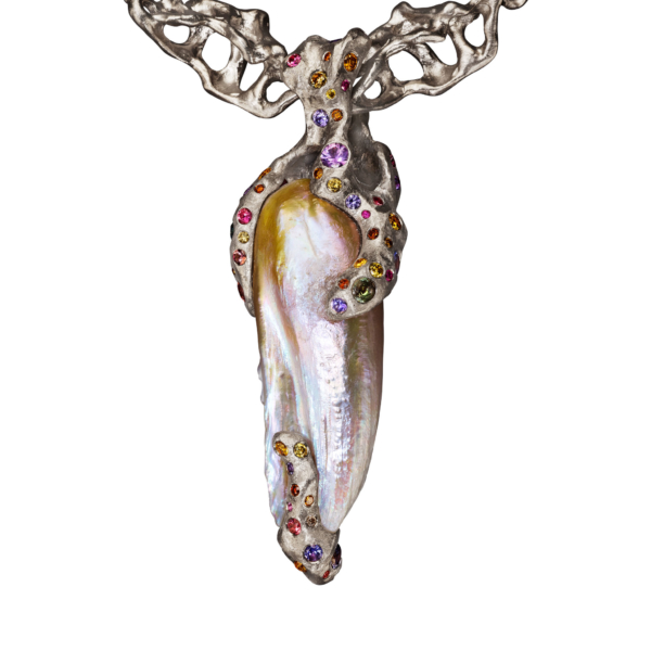 Back of Medieval Feather Pearl Pendant Naomi Sarna