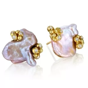 Pastel Pearl Bubble Earrings- Diamonds-18k Gold-Naomi Sarna